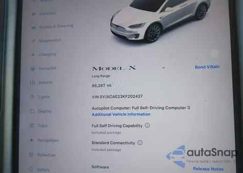 2019 Tesla Model X 100D/75D/Long Range from USA, damaged, VIN 5YJXCAE23KF202437